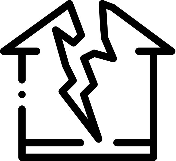 闪电摧毁房屋图标轮廓图片下载