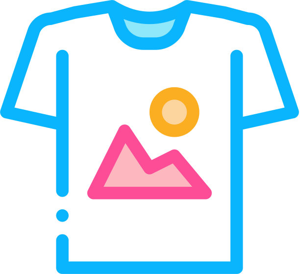 彩色印花t恤图标轮廓图片下载