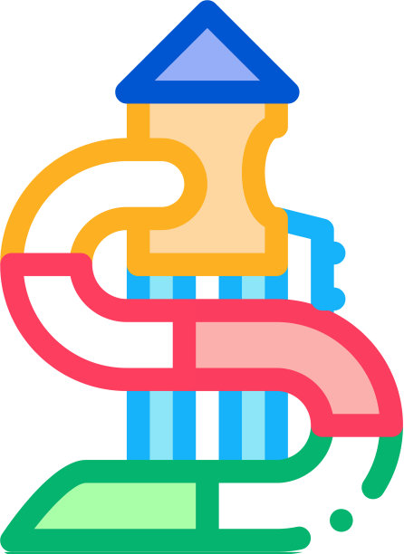 儿童滑梯水上乐园图标轮廓图片下载