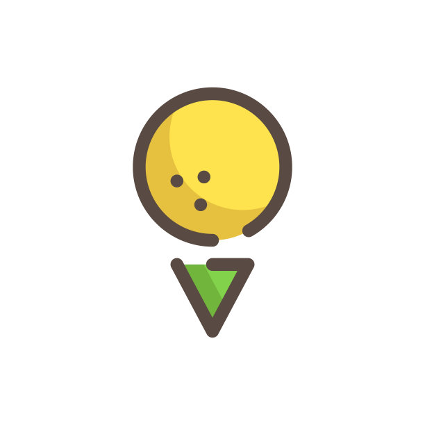 高尔夫球在tee图标象征运动孤立上图片下载