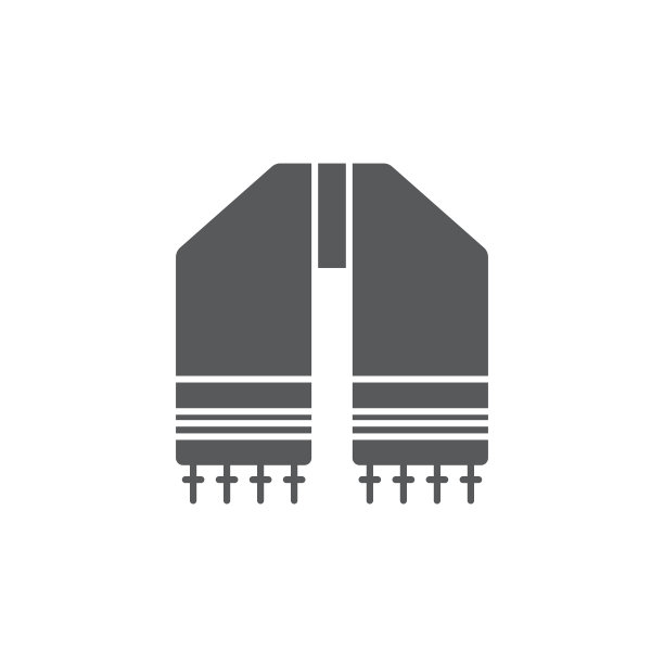 希伯来语tallit图标符号孤立在白色图片下载