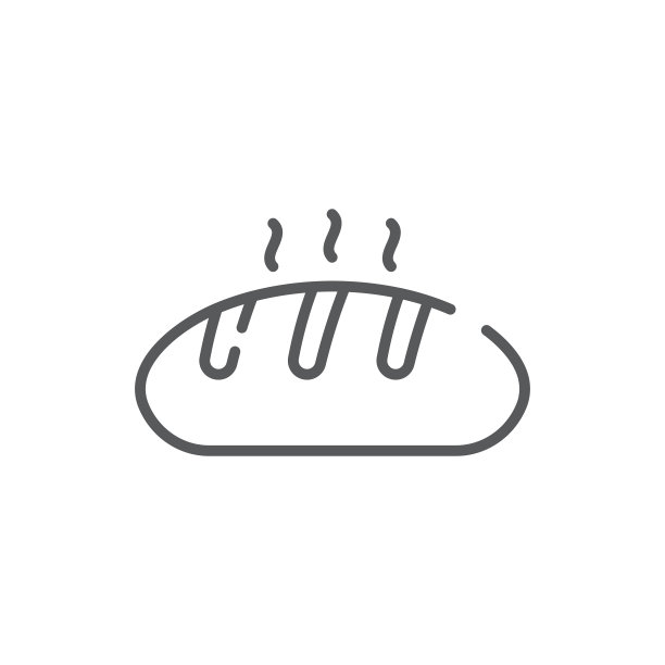 面包图标象征食物孤立在白色图片下载