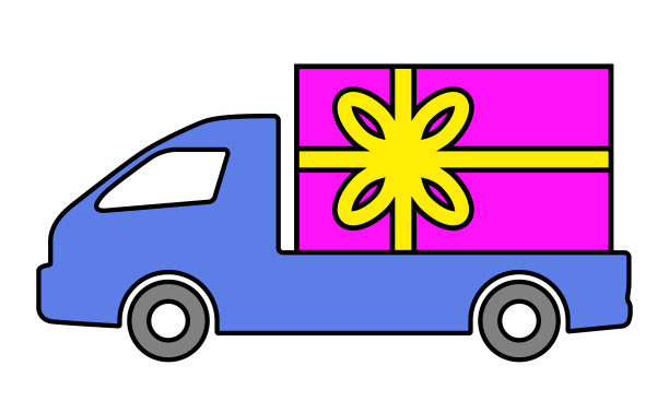 卡车载着一份礼物图片下载