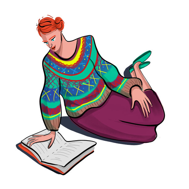 阅读的女孩图片下载