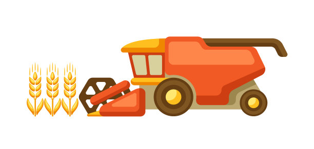 把收割机和成熟的小麦联合起来图片下载