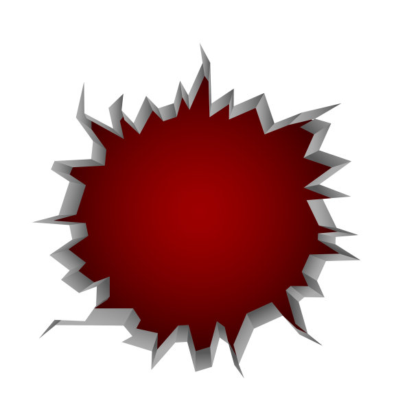 白墙上的大红洞图片下载