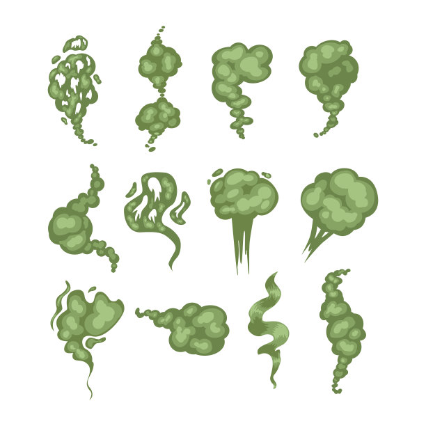 弥漫着难闻的气味，绿烟云图片下载
