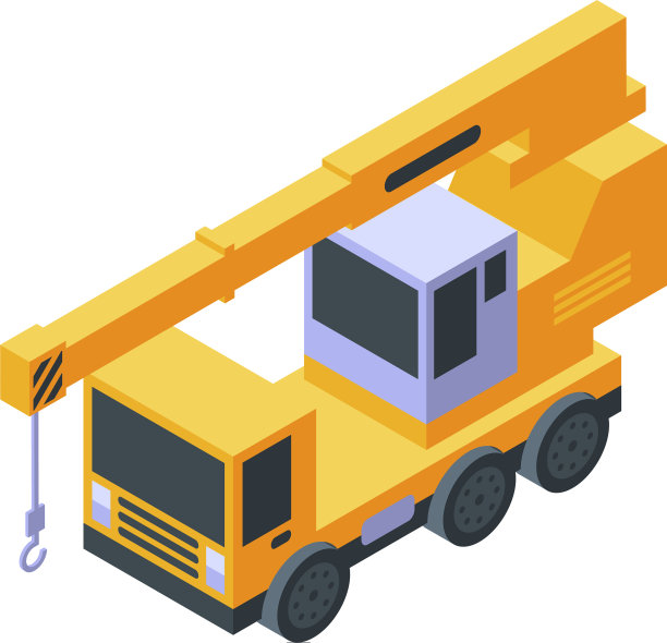 车辆吊车图标等距风格图片下载