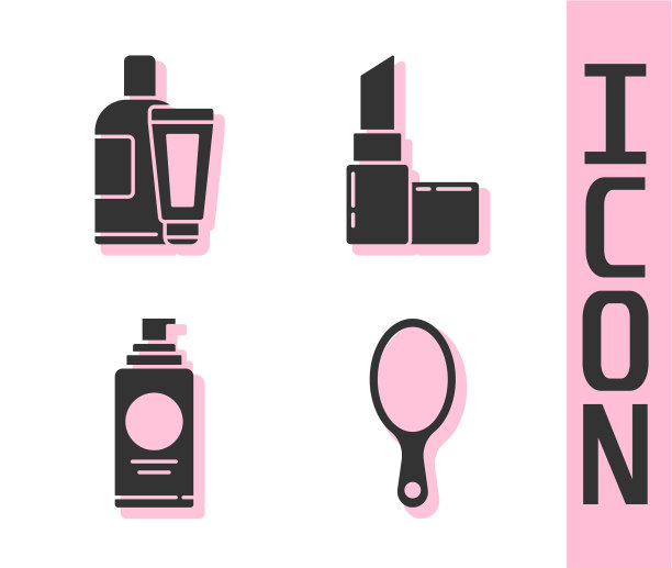 设置手镜、乳霜或乳液化妆品管图片下载