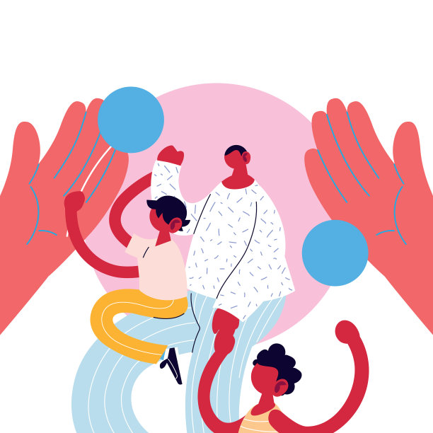 父亲和儿子的卡通气球之间图片下载