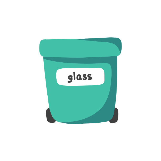 回收玻璃垃圾桶涂鸦图标图片下载