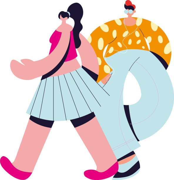 都市男女卡通与休闲服装图片下载