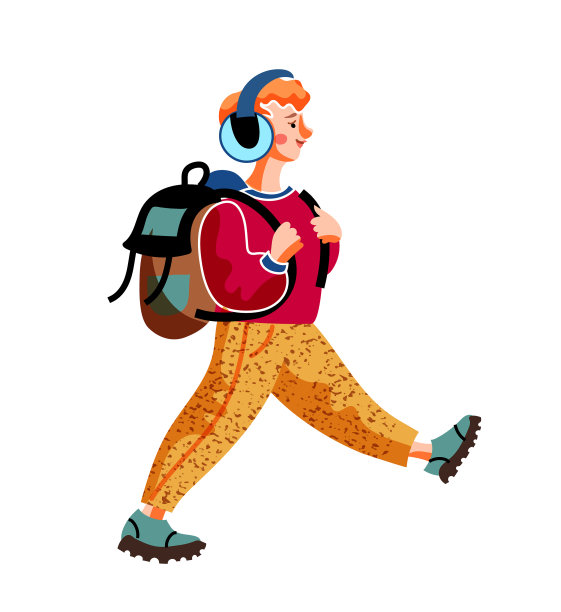 走路滑稽的男孩扁平性格图片下载