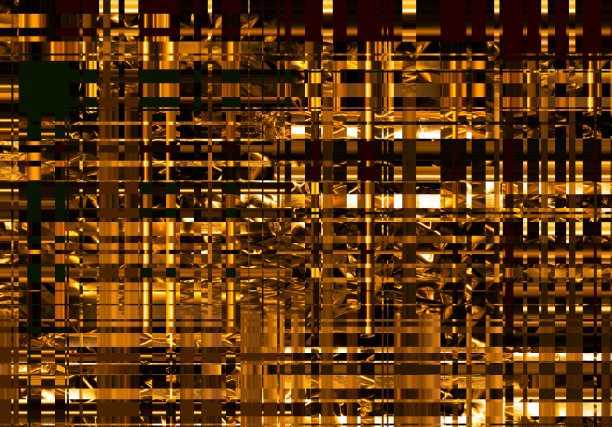 交叉正方形的抽象插图在金色的色调。图片下载