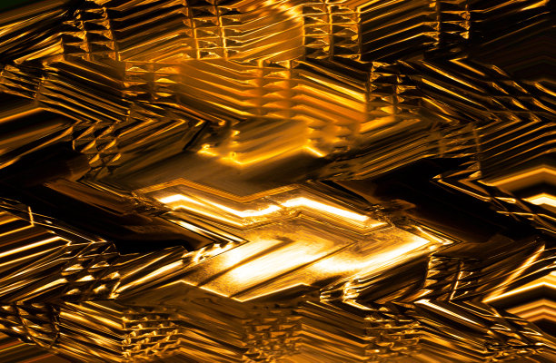 抽象插图的图案玻璃在金色调。图片下载