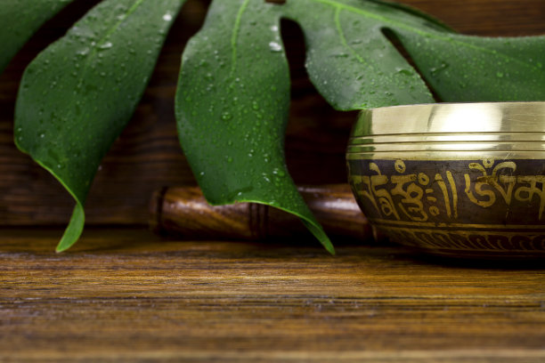 带有妖婆叶的西藏歌唱碗图片下载