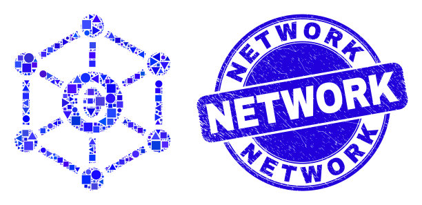 蓝色划网印章和欧元网图片下载