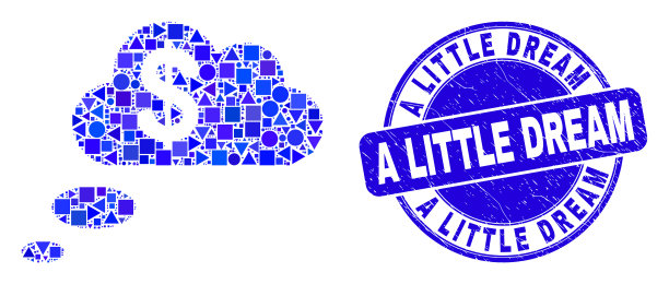 蓝色苦恼一个小小的梦想邮票和金融图片下载