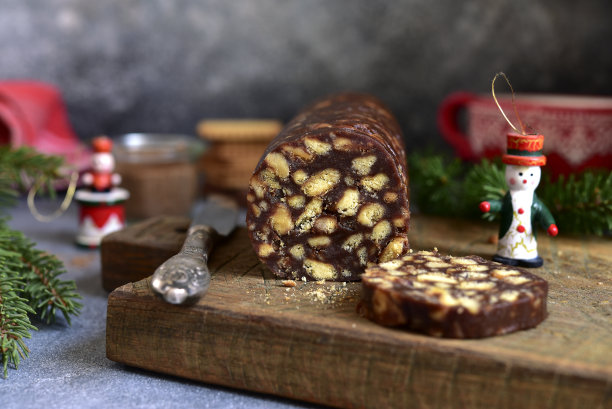 巧克力义大利香肠——意大利传统甜点图片下载