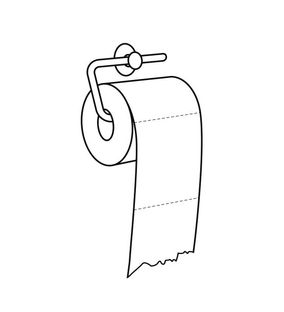 纸卷白纸黑白图案图片下载