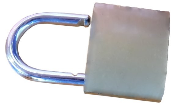 一个锁隔离在白色背景上的特写视图图片下载