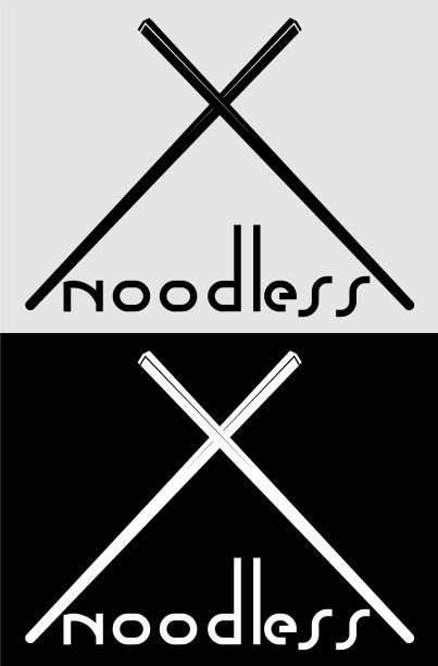 创意黑色简约标志亚洲美食图片下载