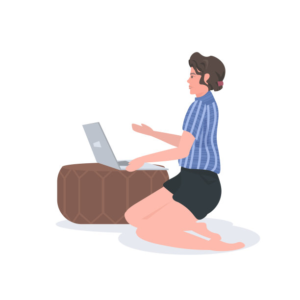 女性自由职业者在冠状病毒感染期间使用笔记本电脑图片下载