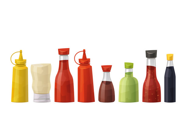 酱油，芥末，芥末，番茄酱，辣椒，蛋黄酱图片下载