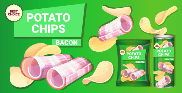 土豆片配培根口味的广告图片下载