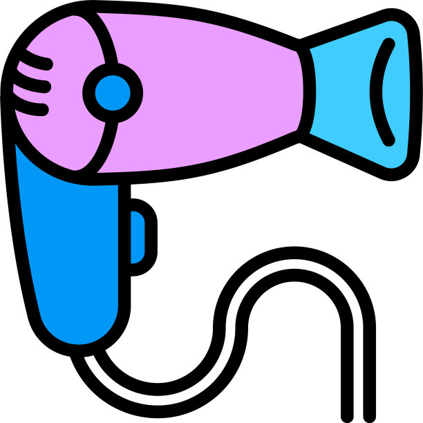 现代吹风机图标轮廓风格图片下载