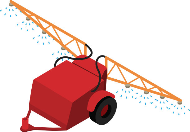 农场喷雾拖车图标等距风格图片下载