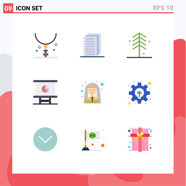 9 .用户界面平面彩色包装现代标识图片下载