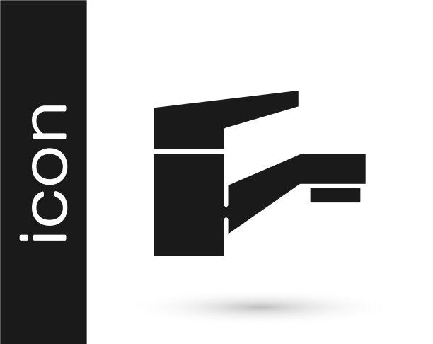 灰色水龙头图标孤立在白色背景图片下载