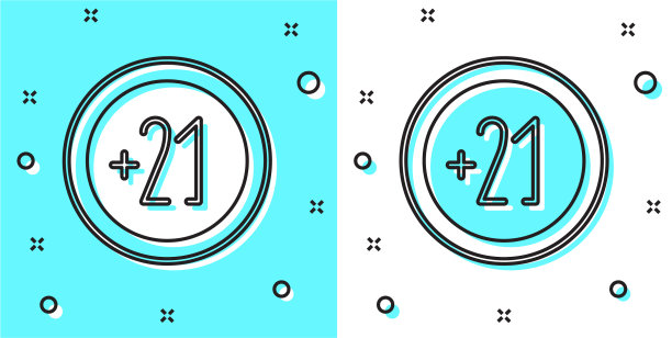 黑线酒精21加上绿色隔离图标图片下载