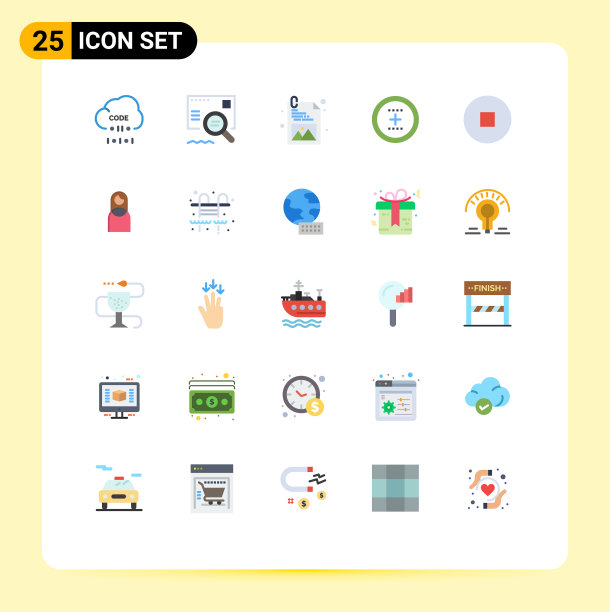通用图标符号组25现代扁平图片下载