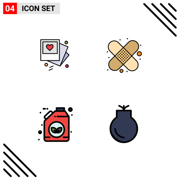 为卷筒纸设置4种通用填充线平面颜色图片下载