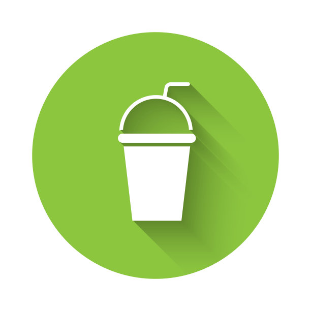 白色的纸玻璃杯，带吸管和水图片下载