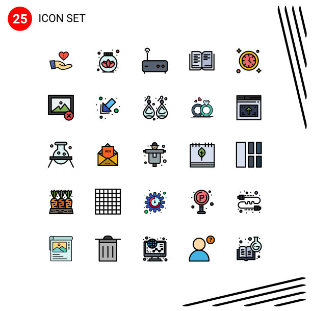 可编辑线包25简单填充线平图片下载