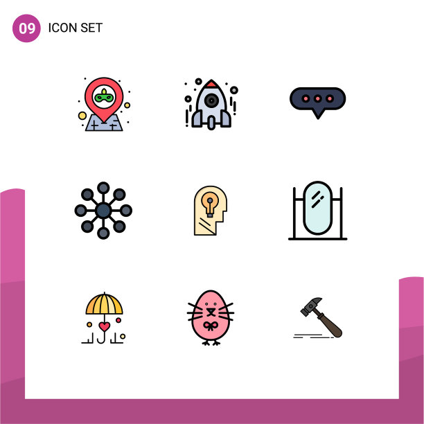 用户界面包9基本填充线平图片下载