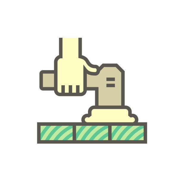 木地板施工和砂光工具矢量图标设计。图片下载