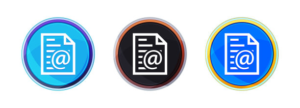 电子邮件地址页面图标完美发光圆形按钮设置说明图片下载