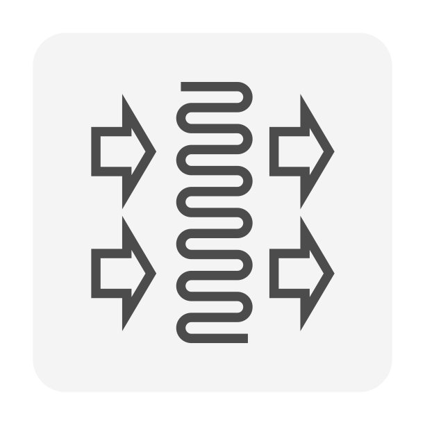 冷凝机组盘管热通风图标。图片下载
