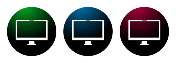 监视器图标夜表面圆形按钮设置说明图片下载