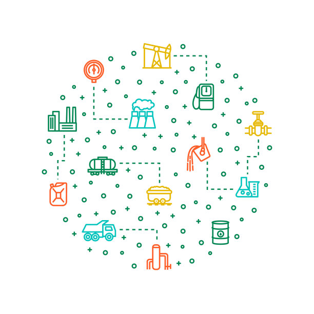 重工业细线概念圆设计横幅。向量图片下载