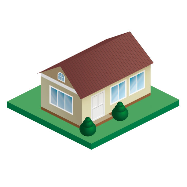 矢量等距3D房子与绘图图片下载