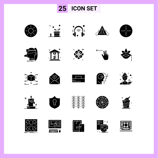 分组25个固体符号符号和符号图片下载