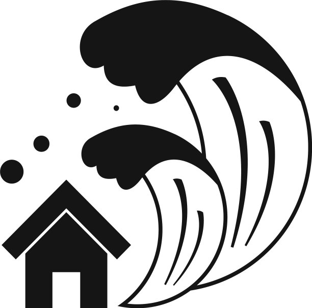 海啸图标简约风格图片下载