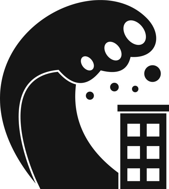 海滩海啸图标简单的风格图片下载