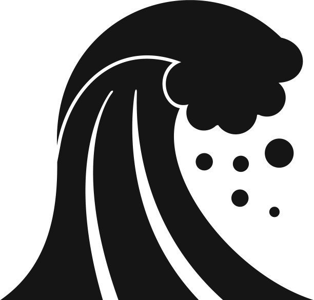 破坏海啸图标简单的风格图片下载