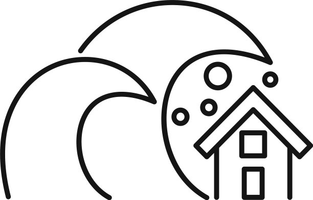 自然海啸图标轮廓风格图片下载